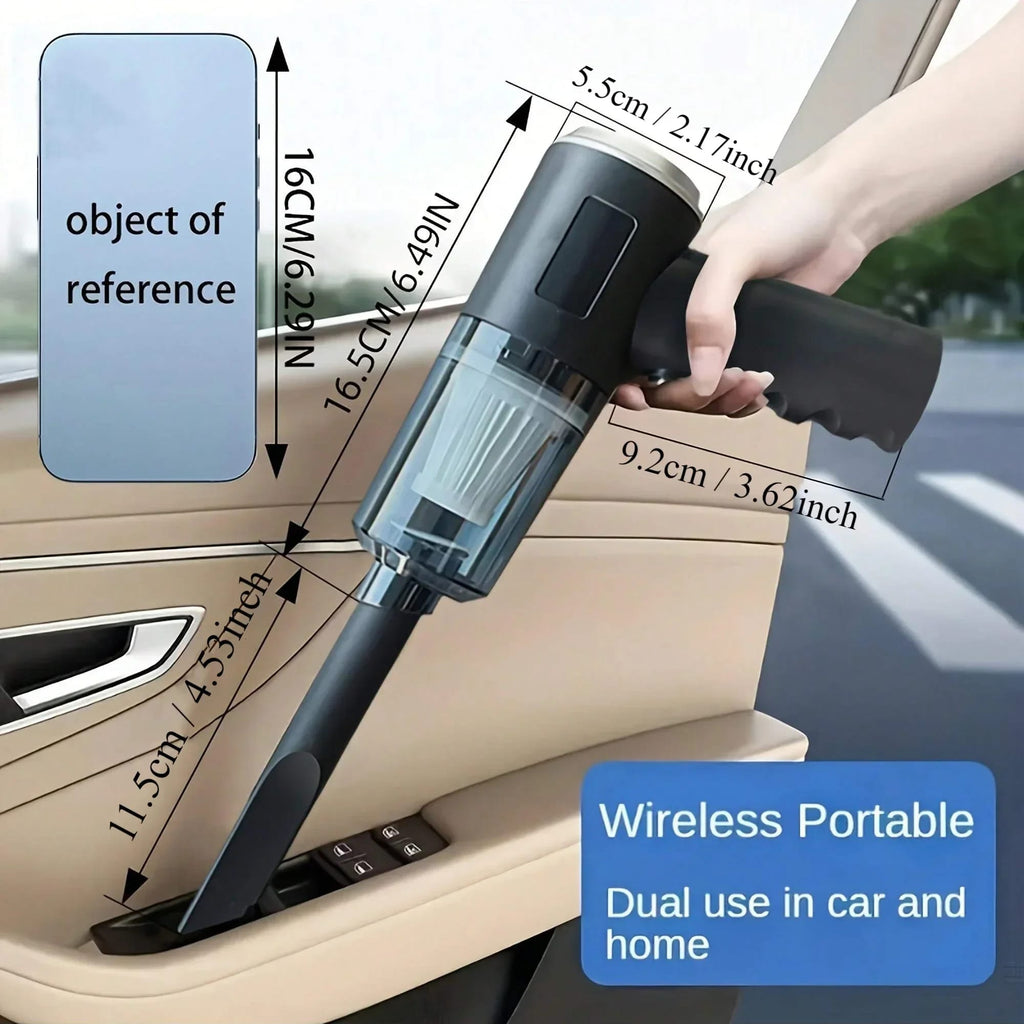 Portable Cordless Car Vacuum Cleaner 5500PA | 120W High Power Mini Vacuum & Air Blower USB-C Rechargeable